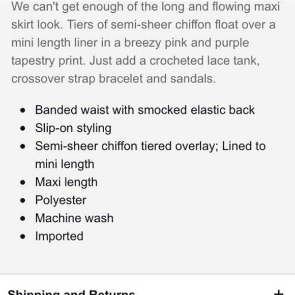 SOLD Express Boho Maxi Skirt Tapestry Print Purple S - Picture 3 of 16